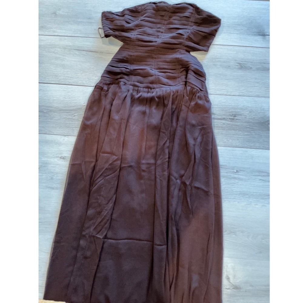 American Eagle Brown Smocked Shirred Tube Top Maxi Dress Size M New With Tags - Picture 7 of 8